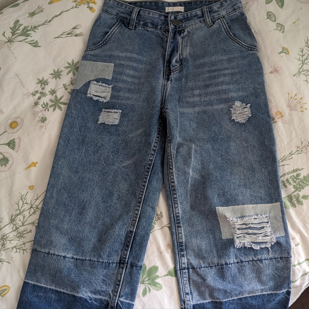 Anthropologie jeans, high waisted, cropped, wide leg - Picture 3 of 4